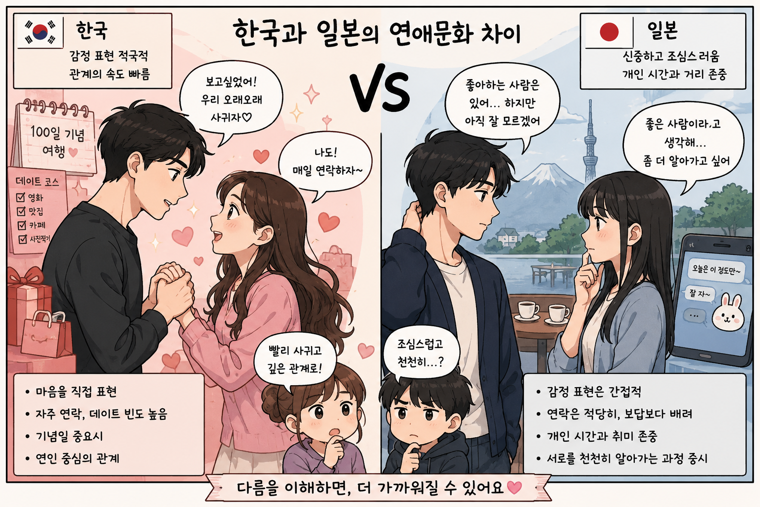 한국과 일본의 연애문화 차이